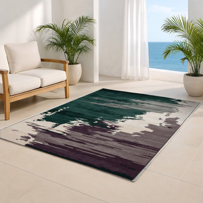 Watercolor Blue Indoor and Outdoor Area Rug