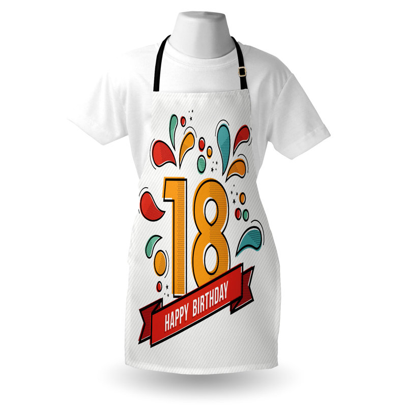 Multicolore, tablier numérique The Party Aisle ™ unisexe, dix-huitième anniversaire, taille adulte