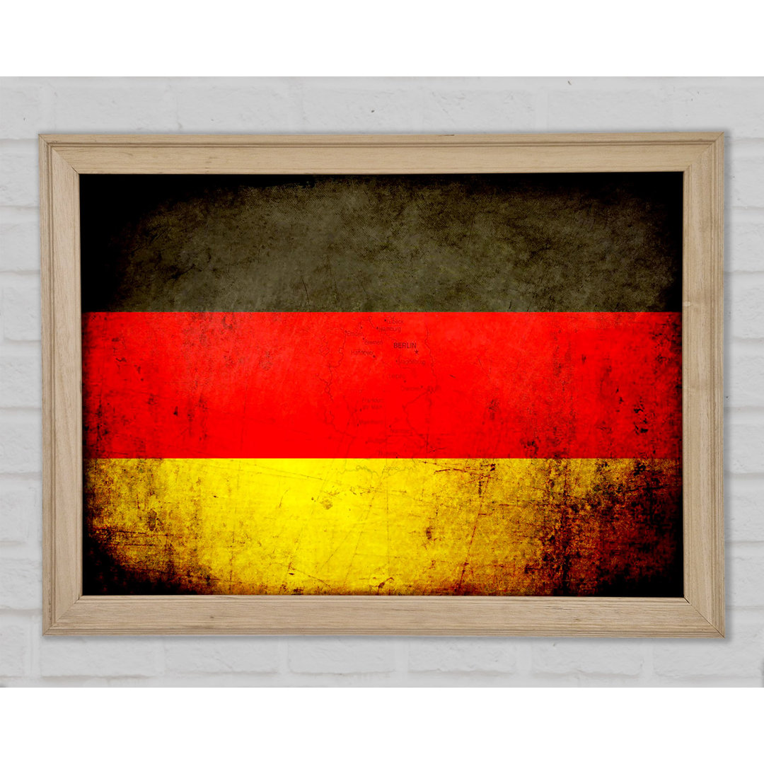 Deutschland Flagge Grunge Gerahmter Druck