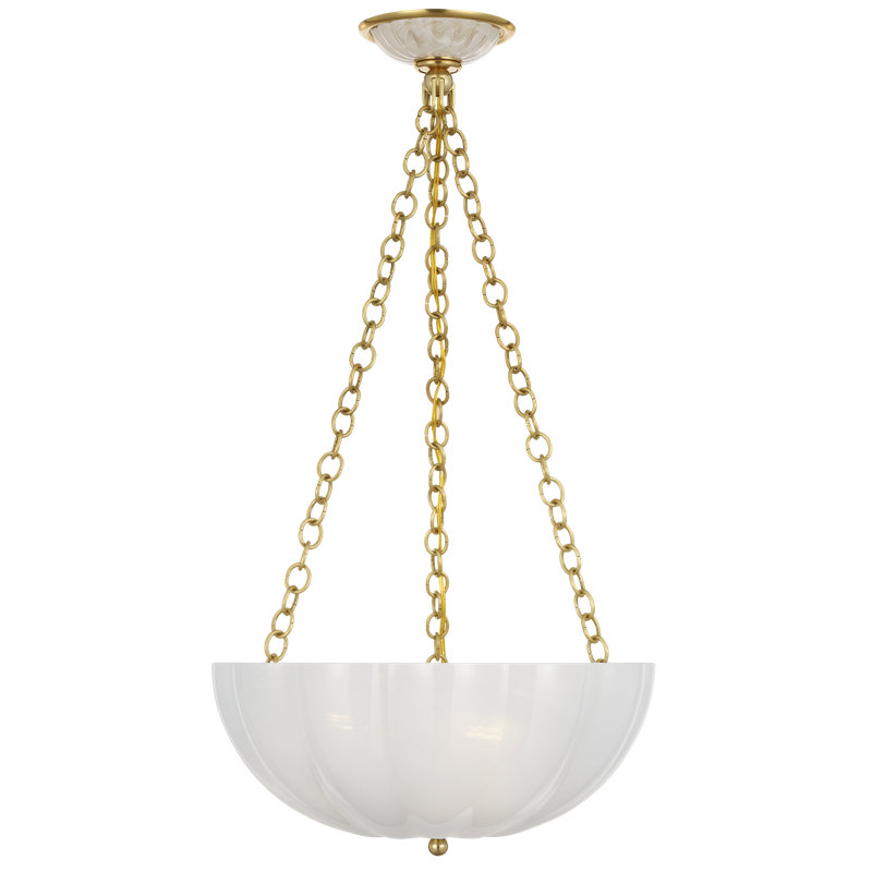 Aerin Chandelier, Hand-Rubbed Antique Brass, 3 Lights