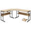 Doireann L-Shaped Metal Base Drafting Table-815025421