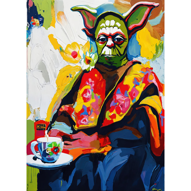 Yoda, estampe numérique sur toile tendue avec châssis, H 24 po x l 20 po