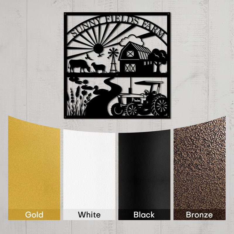 Décoration murale en métal personnalisée, H 24 po x l 24 po x P 0,05 po, Oui, Bronze