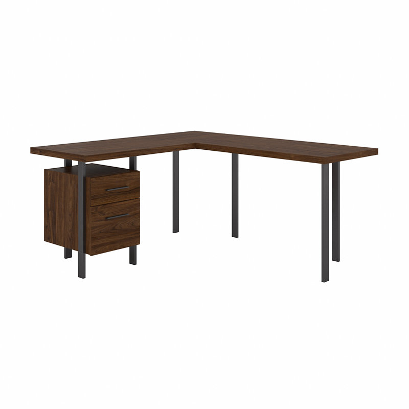 Conway L-Shaped Metal Base Writing Desk