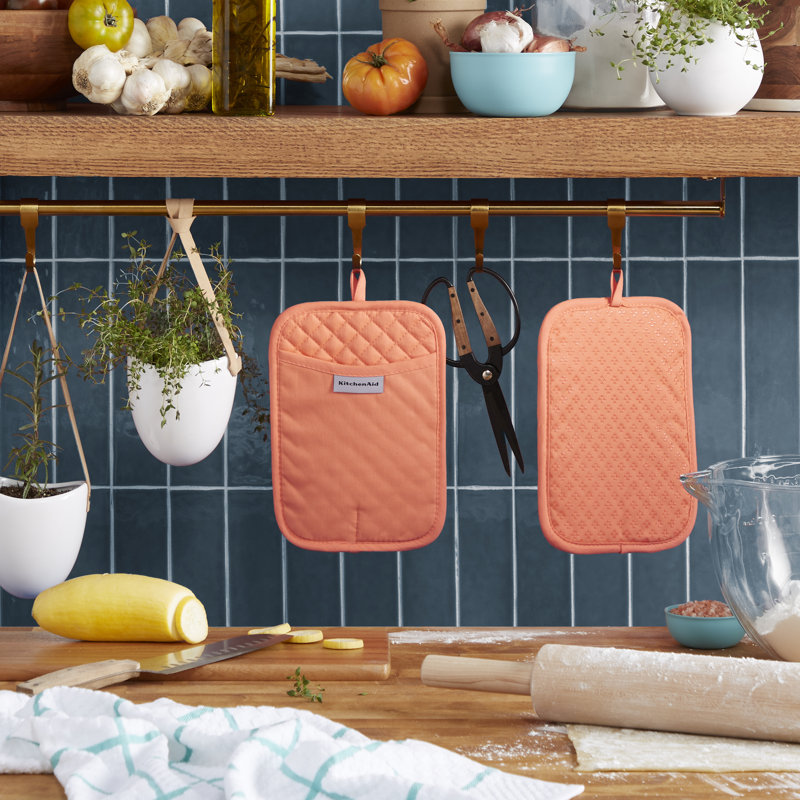KitchenAid Asteroid Pot Holder 2-Pack Set,, Blush