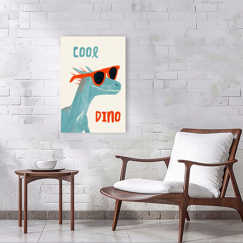 Art mural contemporain Cool Cool Dino, 36" H x 24" W
