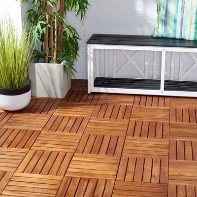 Symple Stuff Varis 11.81 " L x 11.81 " W Solid Wood Tile