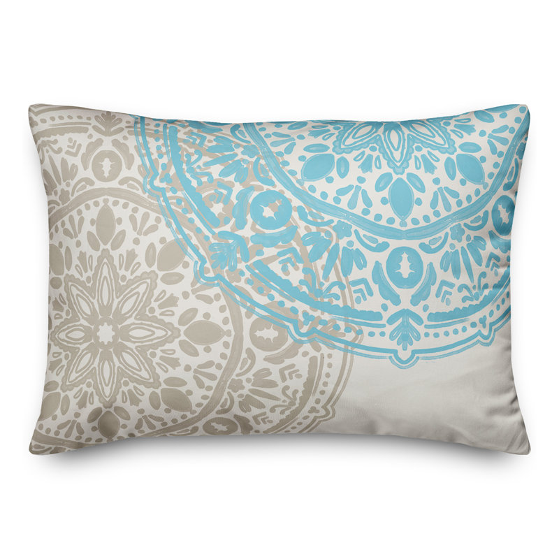 Housse et insert de coussin d'extérieur Juan, Blanc, Floral 7