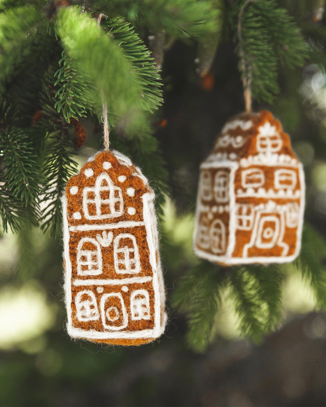 Felted Festive 4" House Ornament