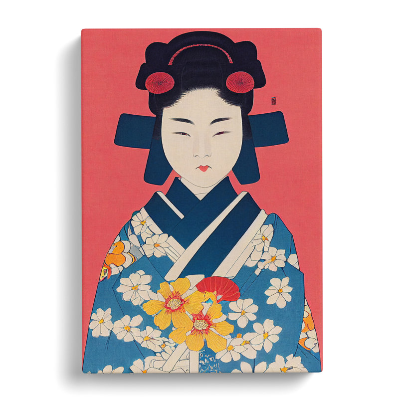 Graceful Geisha - Wrapped Canvas, 50cm H x 35cm W x 3cm D