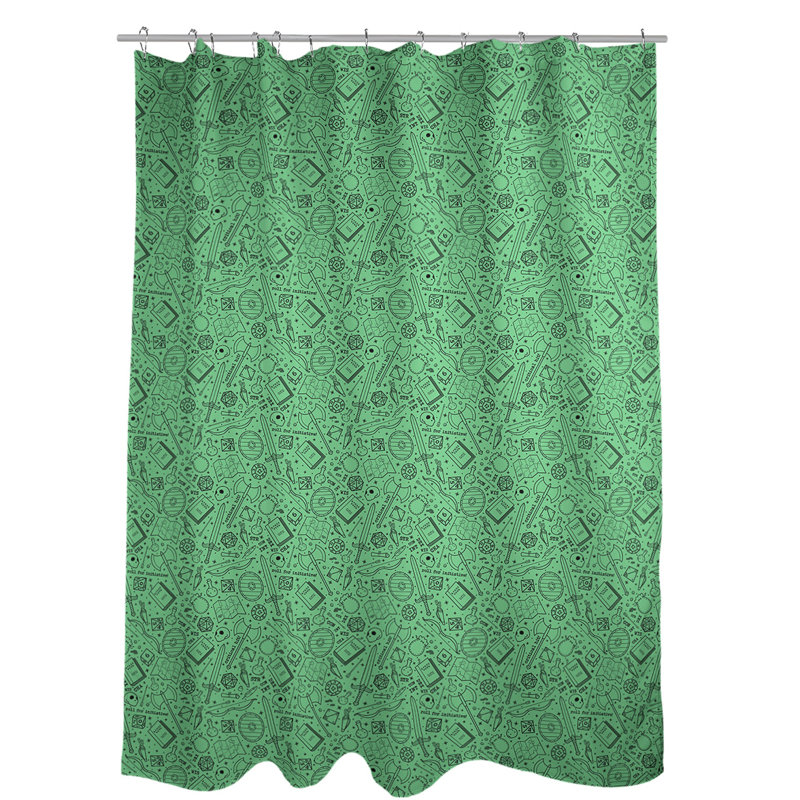 Rideau de douche simple classique RPG, Vert / Noir