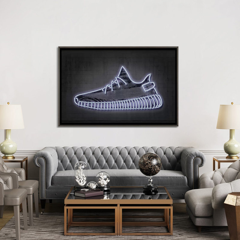 « Sneaker Y » par octave Mielu-impression d’art graphique, Cadre en bois rustique foncé, Pas de tapis