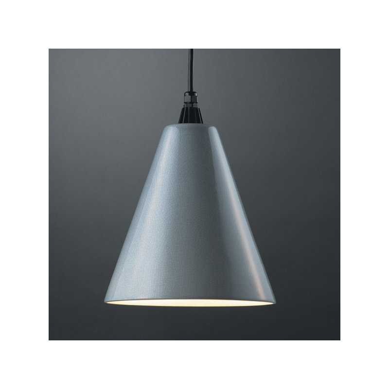 Luminaire suspendu conique à 1 lumière Custinne, Noir mat carbone