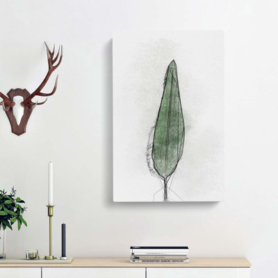 Green Leaf In Abstract - Wrapped Canvas