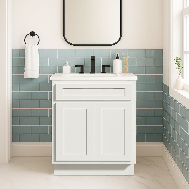 24'' Single Bathroom Vanity Base Only, White