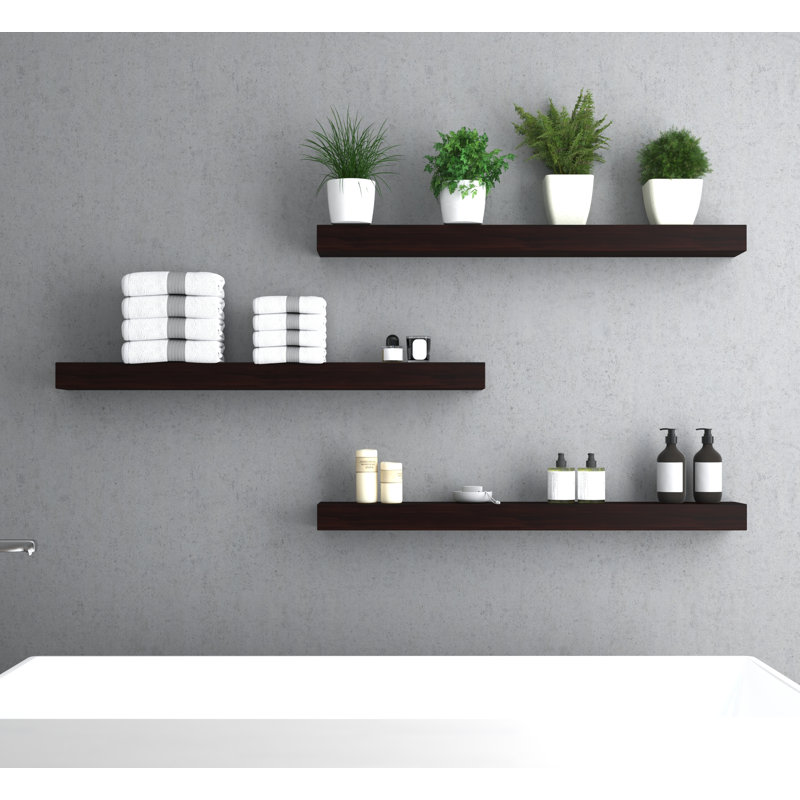 Bisa Teak Floating Shelf, 3" H x 48" W x 6" D