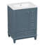 Ensemble de meuble-lavabo autoportant 24 po avec lavabo en céramique 24 po, 3 tiroirs et armoire latérale avec tablettes