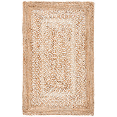 Marie Natural Fiber Hand Woven Jute And Cotton With Latex Solid Color Rug