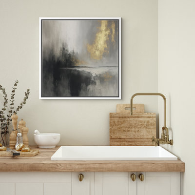 Reproduction d'art encadrée sur toile pour décor moderne neutre