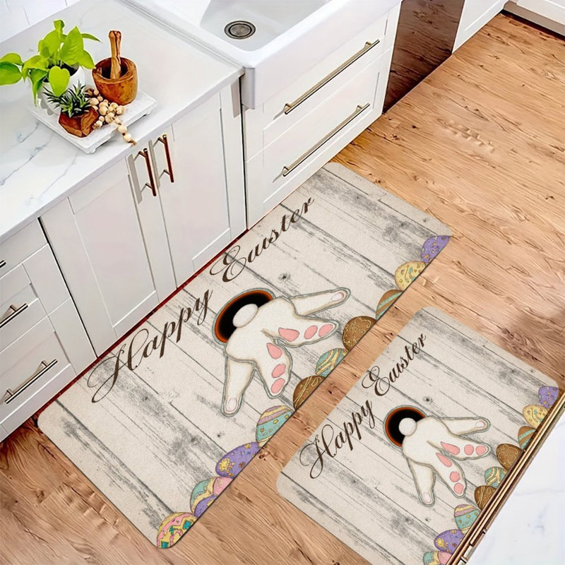 Tapis de lapin et œufs de Pâques, ensemble de 2 tapis de cuisine
