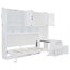 Lit escamotable mural simple avec placard, tiroirs et bureau - gris-1897236814