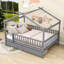 Lit de maison avec tiroirs de rangement et toit Ansam-1431430511-1431430507