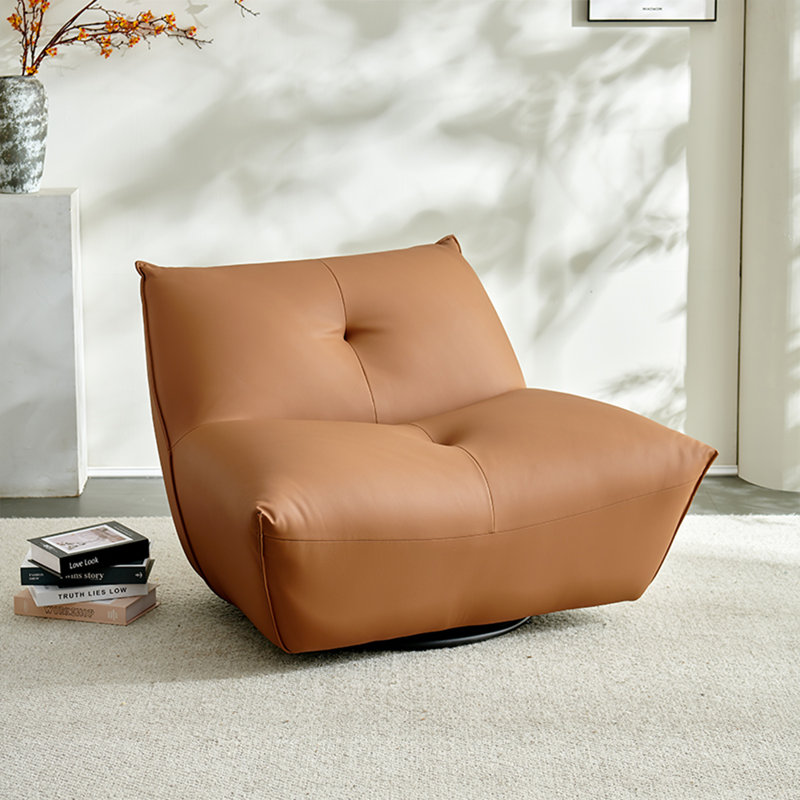 Comfortable rotating home lounge chair, Brown