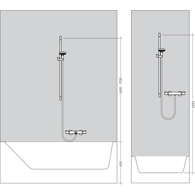 AXOR Citterio Wallbar 36", Chrome