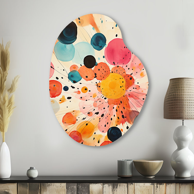 Oliver - art mural abstrait en forme de poire Mid-Century, H 38 po x l 28 po