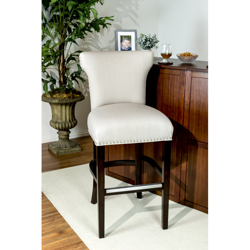 Tabouret de bar rembourré 31 po Canonbury Carleton, Blanc