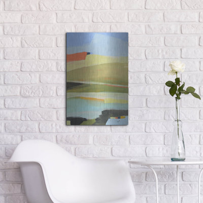 Art mural en métal luxueux «Colorfield No. 16» par Jan Weiss, 16 po x 24 po