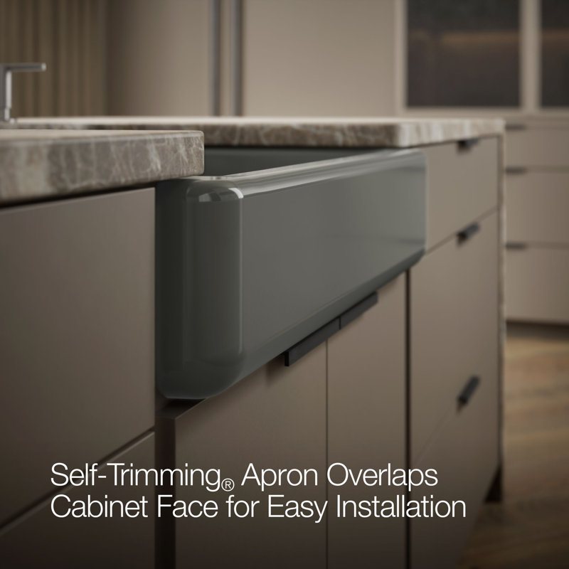 Whitehaven® 30" L x 22" W Farmhouse Kitchen Sink, Thunder Gray