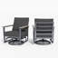 Ensemble de conversation avec chaise berçante pivotante en aluminium 3 pièces avec coussins et table d'appoint-501328068