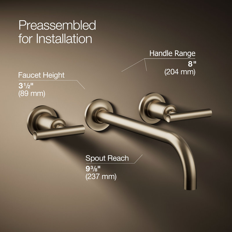 Purist® Wall Mounted Bathroom Faucet, Vibrant Brushed Bronze, Lever Handle