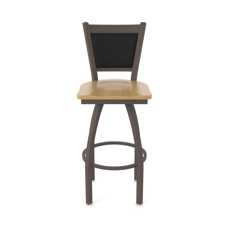 Tabouret pivotant Hadleigh, Chêne Naturel, Bronze, Tabouret de bar (siège d'une hauteur de 36 po)
