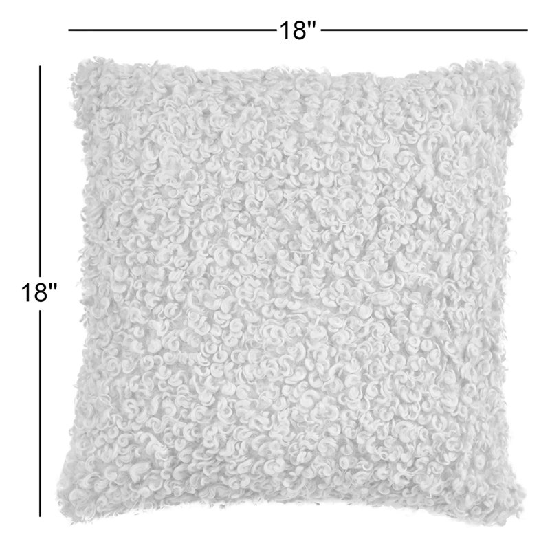 Heijo Faux Lamb Fur Pillow, Cover Only, Natural