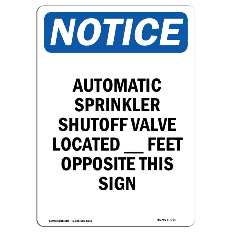 Automatic Sprinkler Shutoff Valve Sign