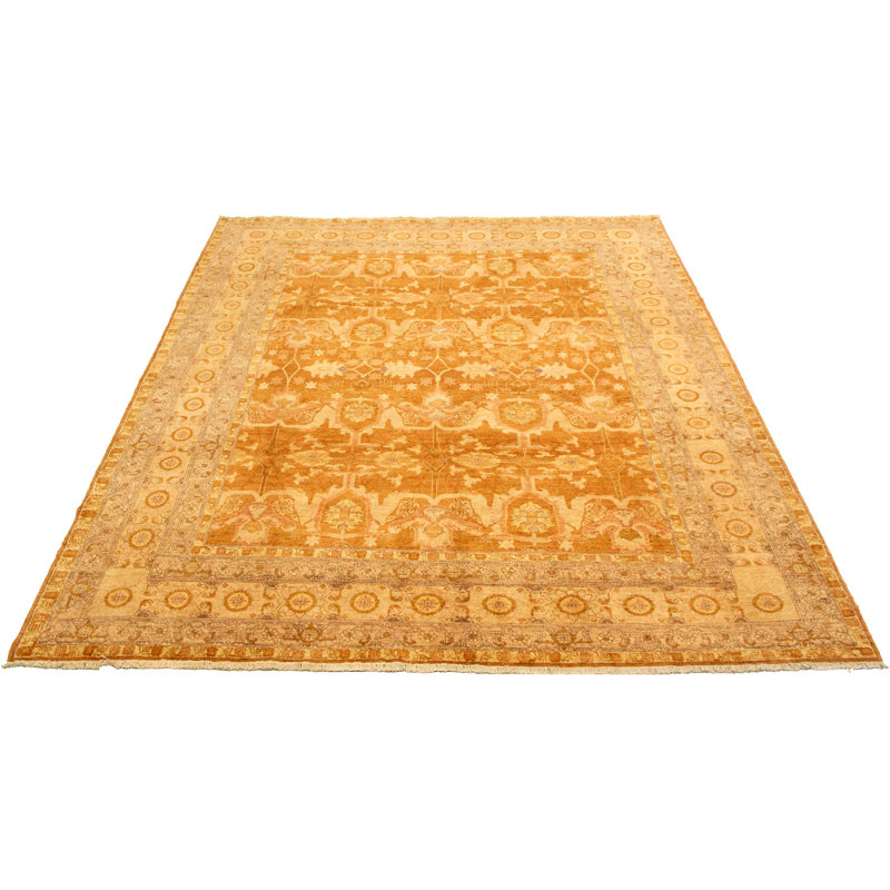 Tapis de la surface en laine 9 pi x 11 po à la main one-of-kind-noué la 2010 chobi brun Afrida