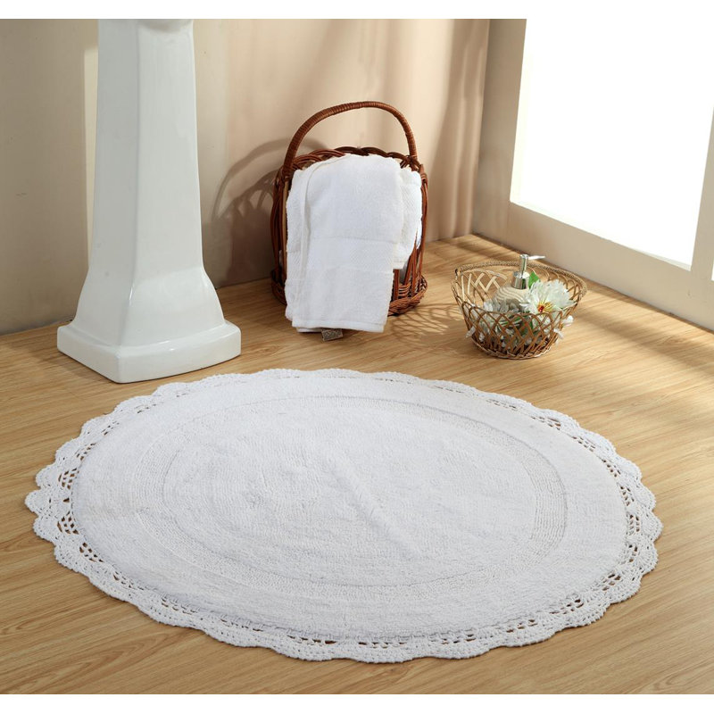 Tapis pour salle de bain Wingert, l 40 po x L 40 po, Blanc