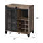 Armoire à vin en chêne noir et rustique avec verre obscur pour un attrait élégant