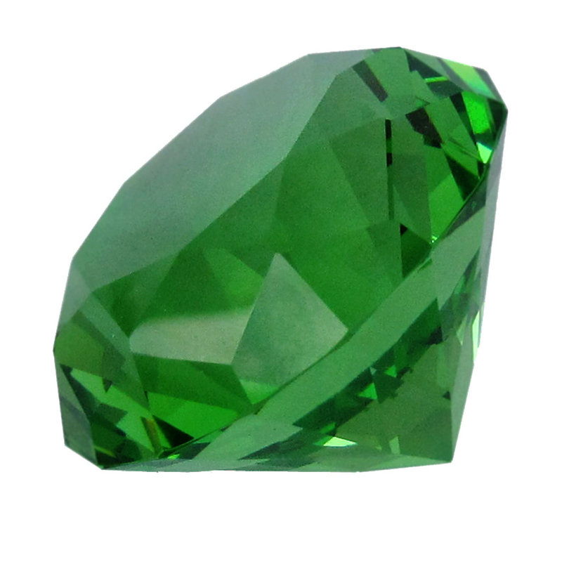 Poids de papier diamant à facettes de cristal à facettes géant Dana, Vert