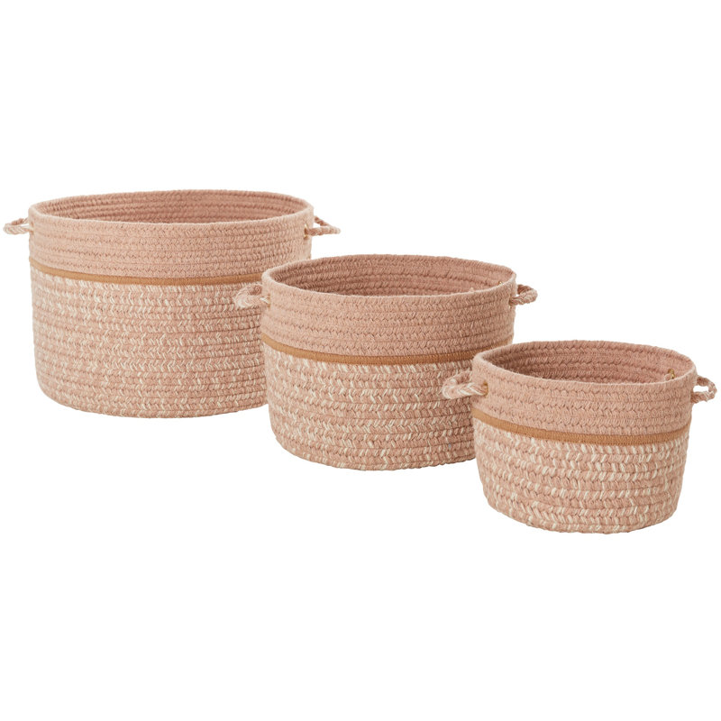 Panier en tissu, H 12 po x l 18 po x P 18 po, Bois de rose