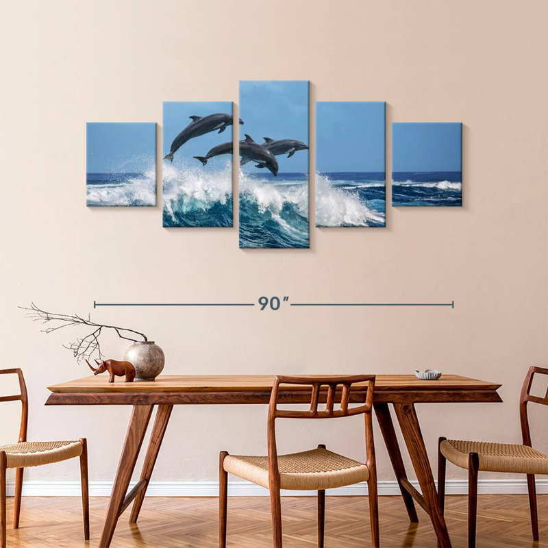 Jumping Dolphins In Hawaii, 42" H x 92" W