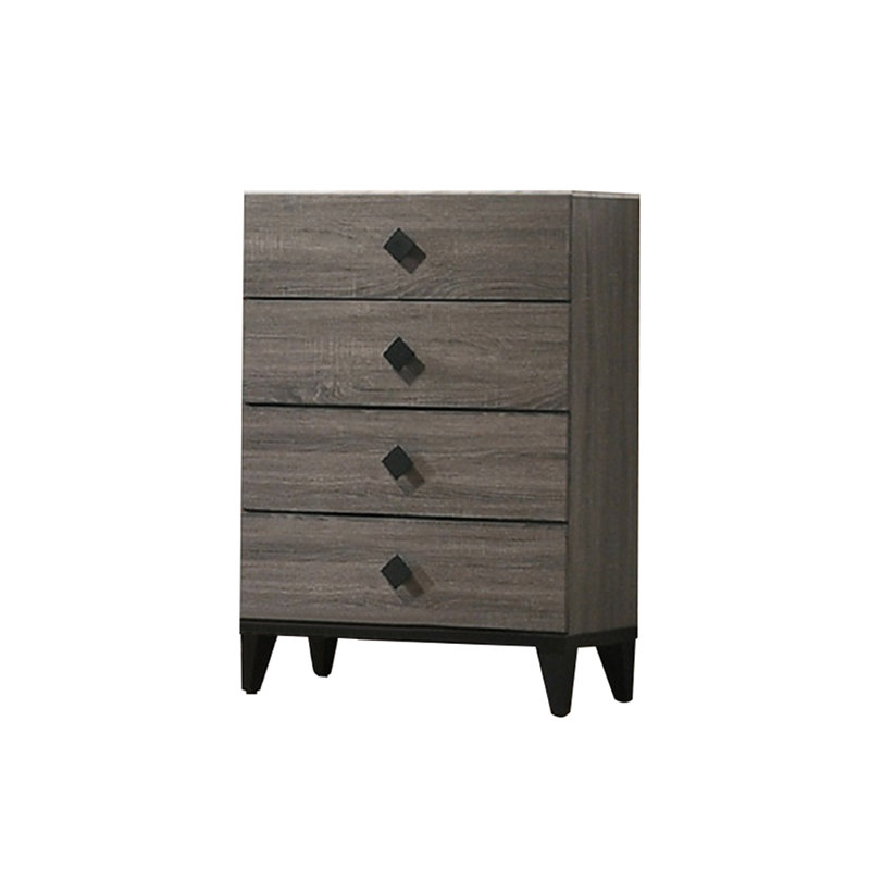 Wooden Chest With 5 Drawers, Gray