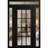 Front Exterior Prehung uPVC Metal-Plastic Door Frosted Glass Manux 8312 Grey Ash 2 Side and Top Exterior Window Office Commercial and Residential Doors Entrance Patio Garage-W12+36+12 x H80+14-Right-hand Inswing-98196184-98196185-98196182