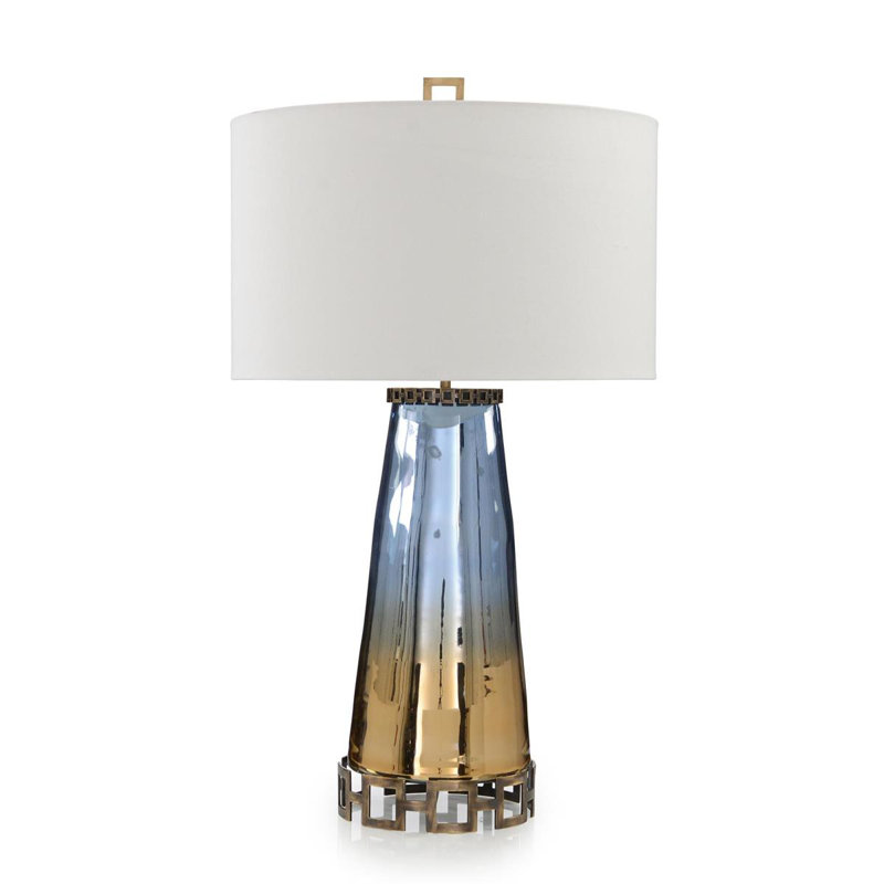 Sapphire Blue And Cognac Glass Table Lamp