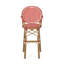 Ensemble de 2 tabourets de bar d'extérieur en osier et aluminium 29,5 po, rouge avec finition en bambou