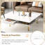 2 tables carrées blanches avec pieds dorés et options de rangement pratiques