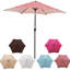 Parasol d'extérieur de 2,74 m (9 pi) à rayures rouges et blanches, résistance aux chocs et à l'inclinaison améliorée, stable