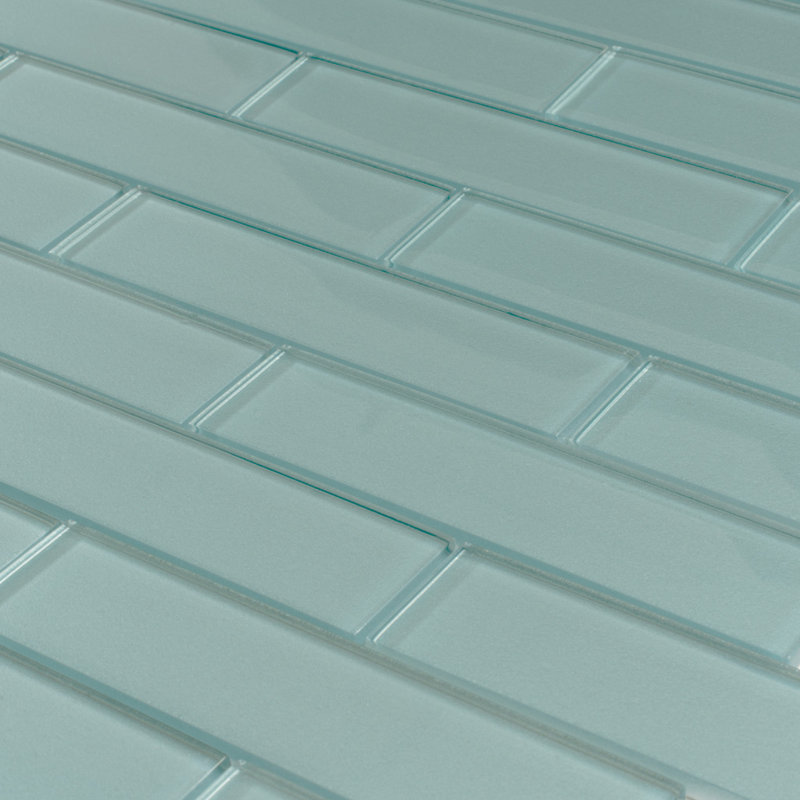2X8 Subway Glass Mosaic Tile, Marine
